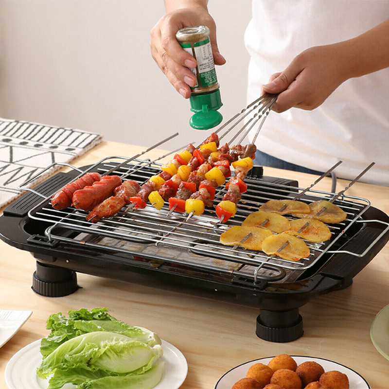 Electric Smoker Bbq - Household Smokeless Grill 2000W Multifunction Electric